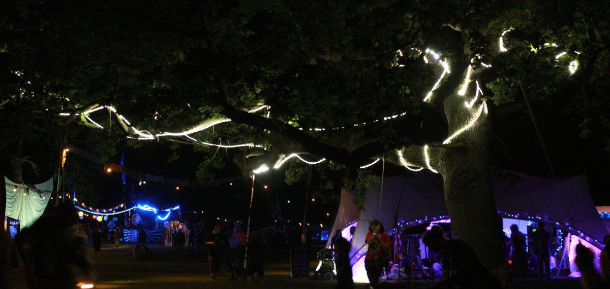 Decor and lighting at night