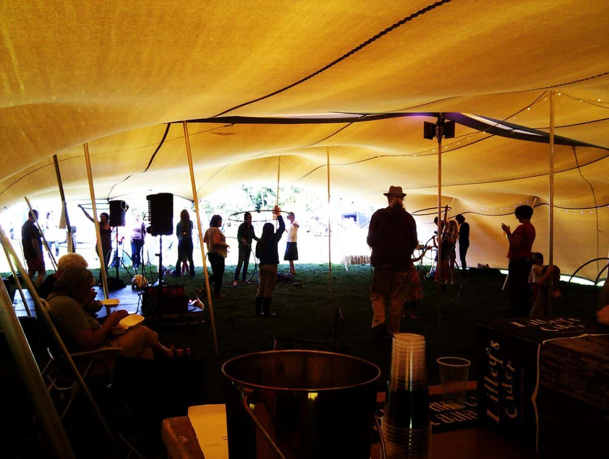 Stretch marquee interior, daytime